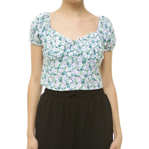Top Manga Corta Floral para Dama Jeanious