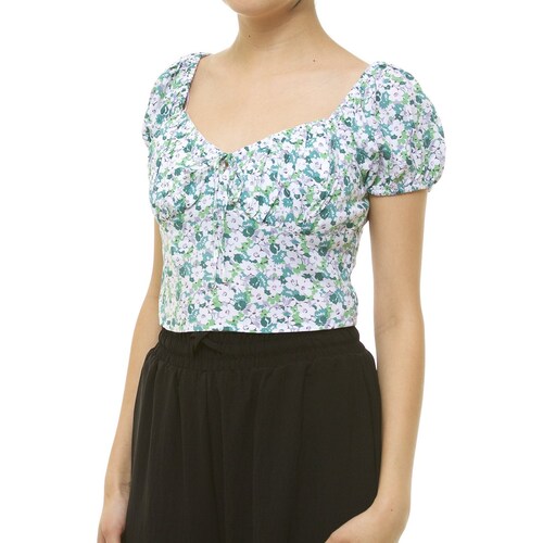 Top Manga Corta Floral para Dama Jeanious