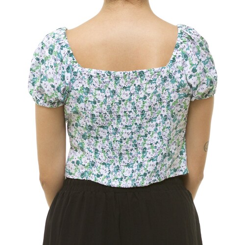 Top Manga Corta Floral para Dama Jeanious
