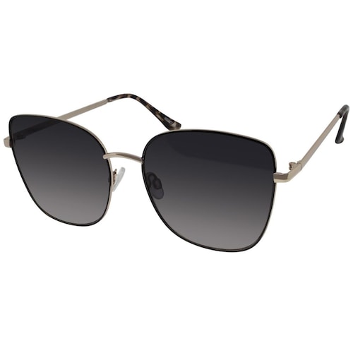 Lentes de Sol Cuadrado Metal Dorado-Negro Mica Negra Emanuel Ungaro