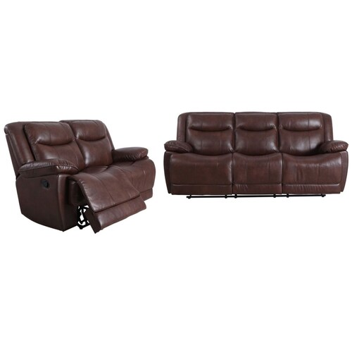 Sala Reclinable 3-2 Leeds Leather Gel Chocolate Lottus