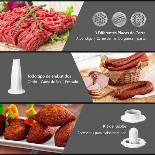 Molino de Carne Eléctrico 3 en 1 Aicok