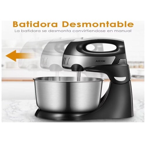 Batidora Negro de Pedestal 2 en 1 Aicok