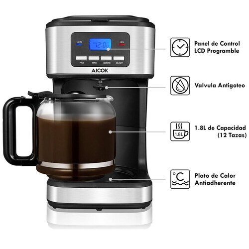 Cafetera Digital Programable Aicok