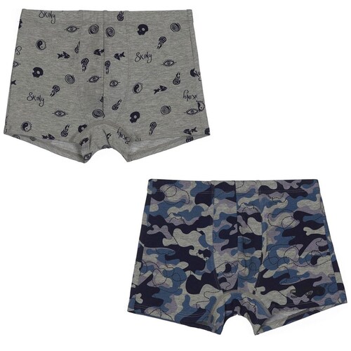 Set para Niños de 2 Boxer Camuflaje Y Signos Skinny
