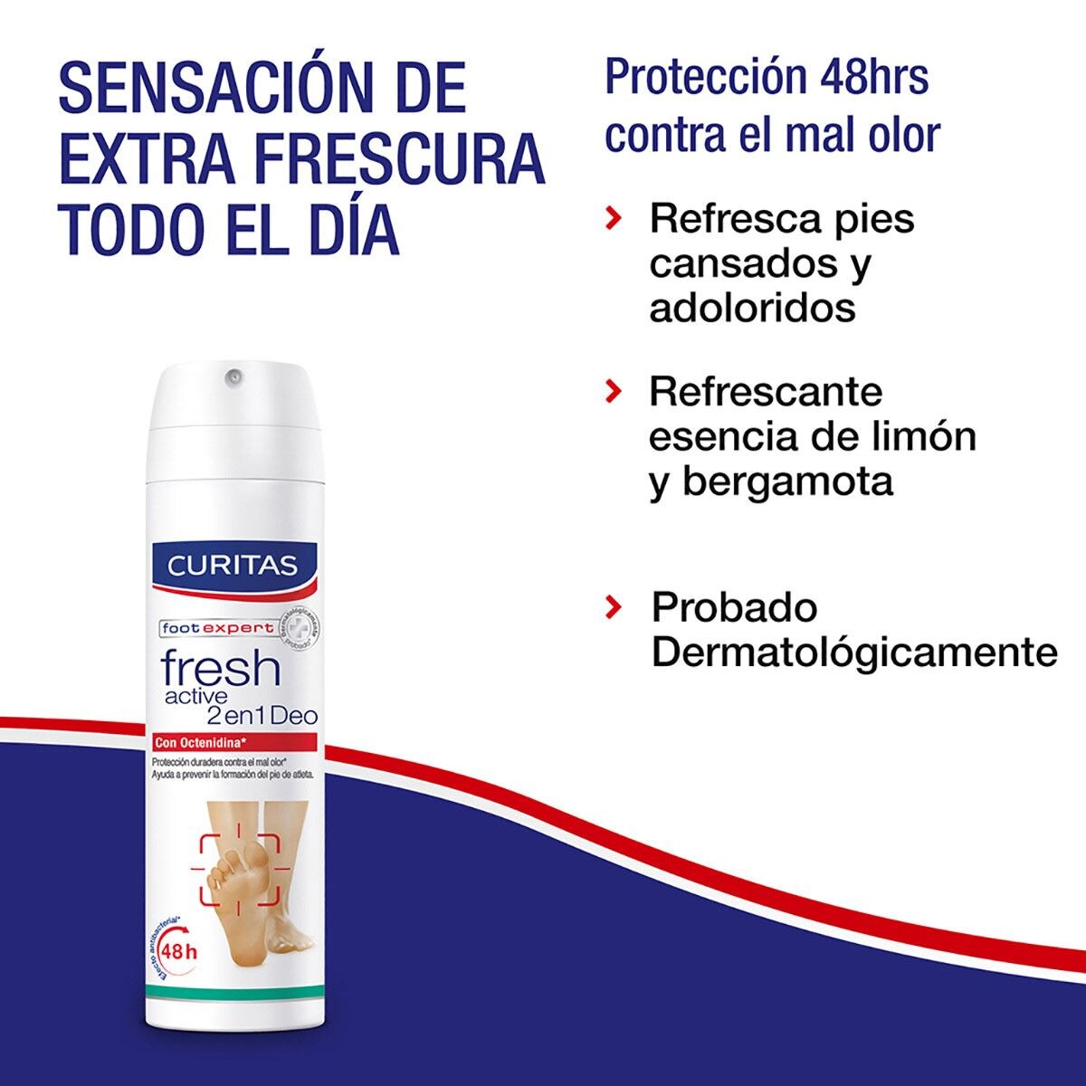 Desodorante Spray Pies Fresh Acti 150 ml image number 3