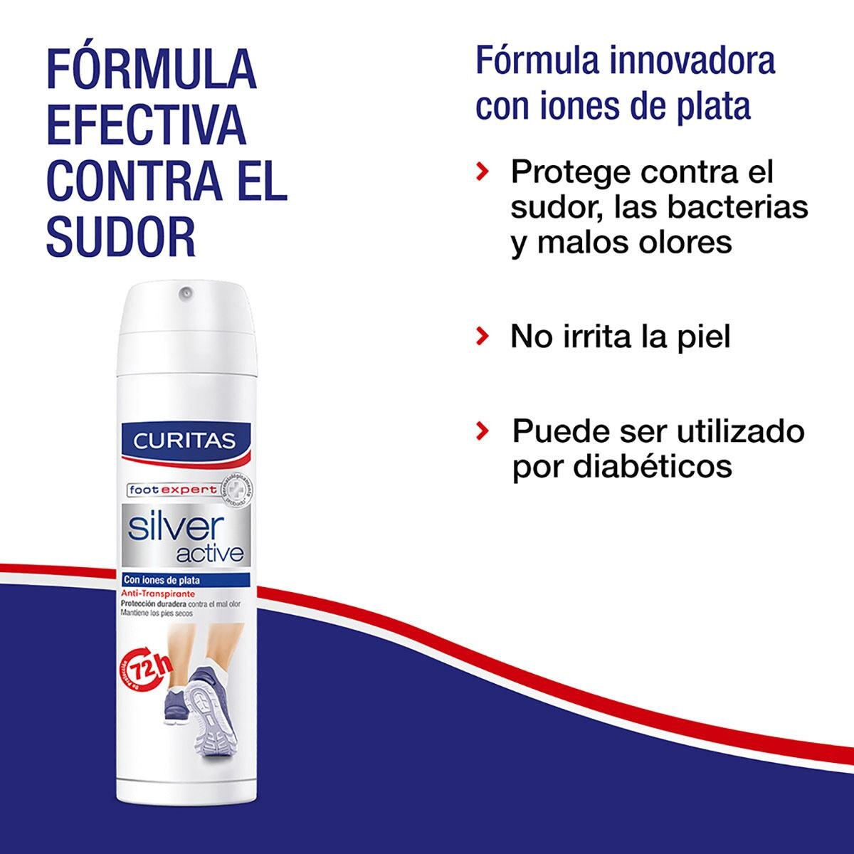 Curitas Desodorante Antimicótico Silver Active 48 H Protección Del Mal Olor image number 5