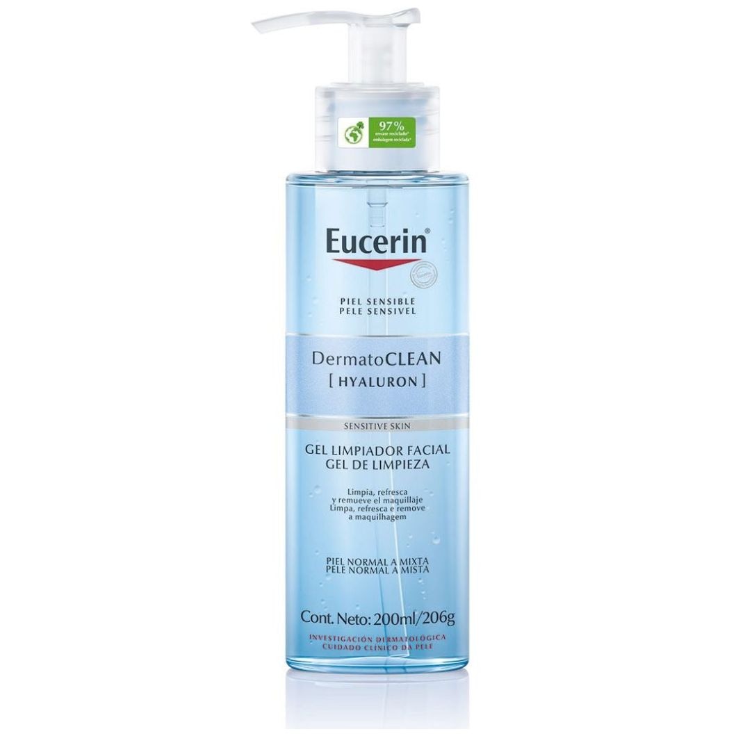 Eucerin Dermatoclean Hyaluron Gel Limpiador Facial Piel Normal a Mixta 200 ml image number 0