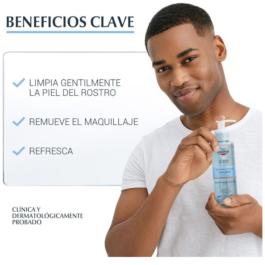 Eucerin Dermatoclean Hyaluron Gel Limpiador Facial Piel Normal a Mixta 200 ml image number 1