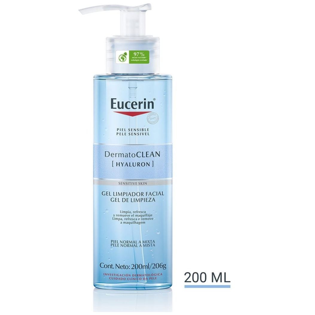 Eucerin Dermatoclean Hyaluron Gel Limpiador Facial Piel Normal a Mixta 200 ml image number 7