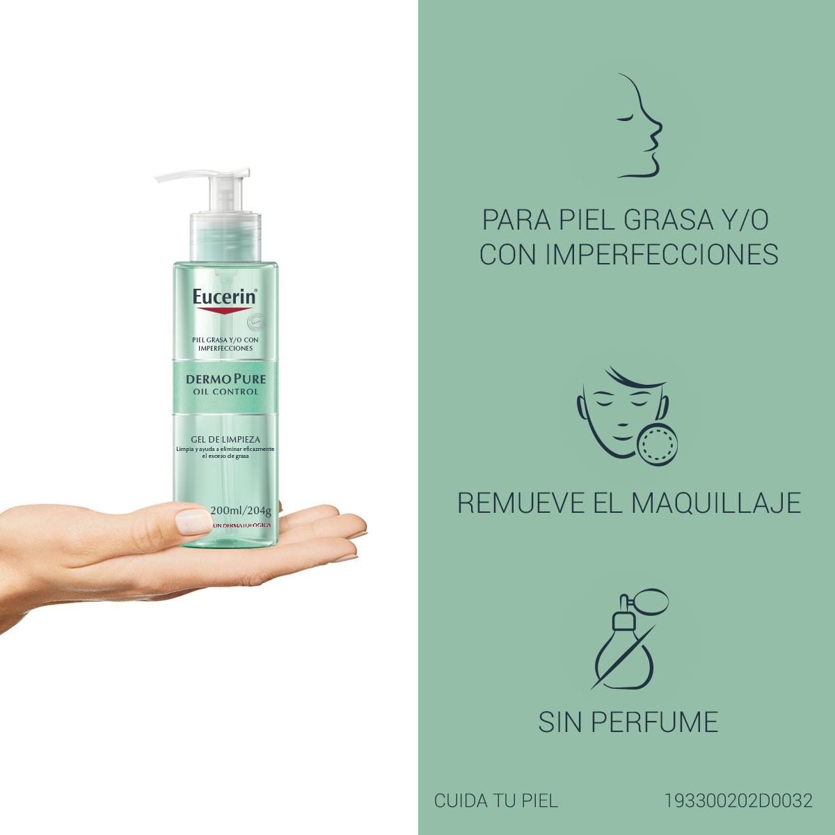 Eucerin Dermo Pure Oil Control Gel Limpiador Facial Piel Grasa 200 ml image number 5