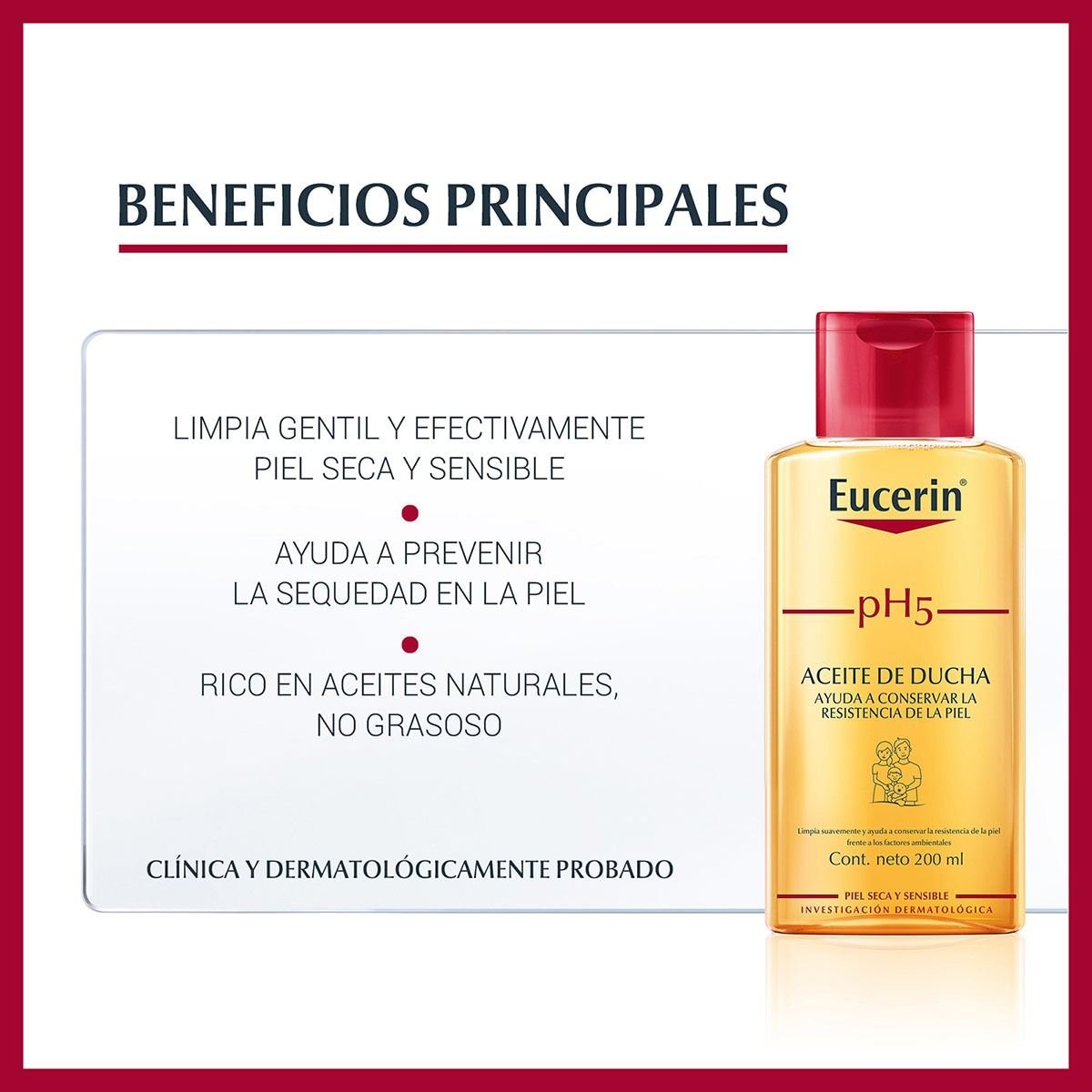 Eucerin Aceite De Ducha Piel Seca y Sensible PH5 200 ml image number 1