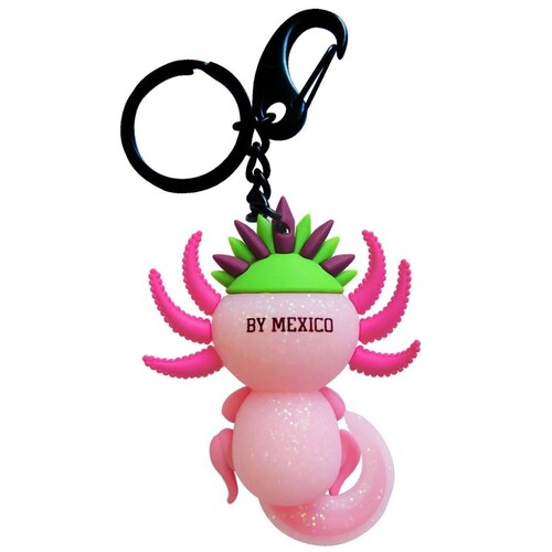 Llavero 3D Ajolote Rosa Glitter By Mexico