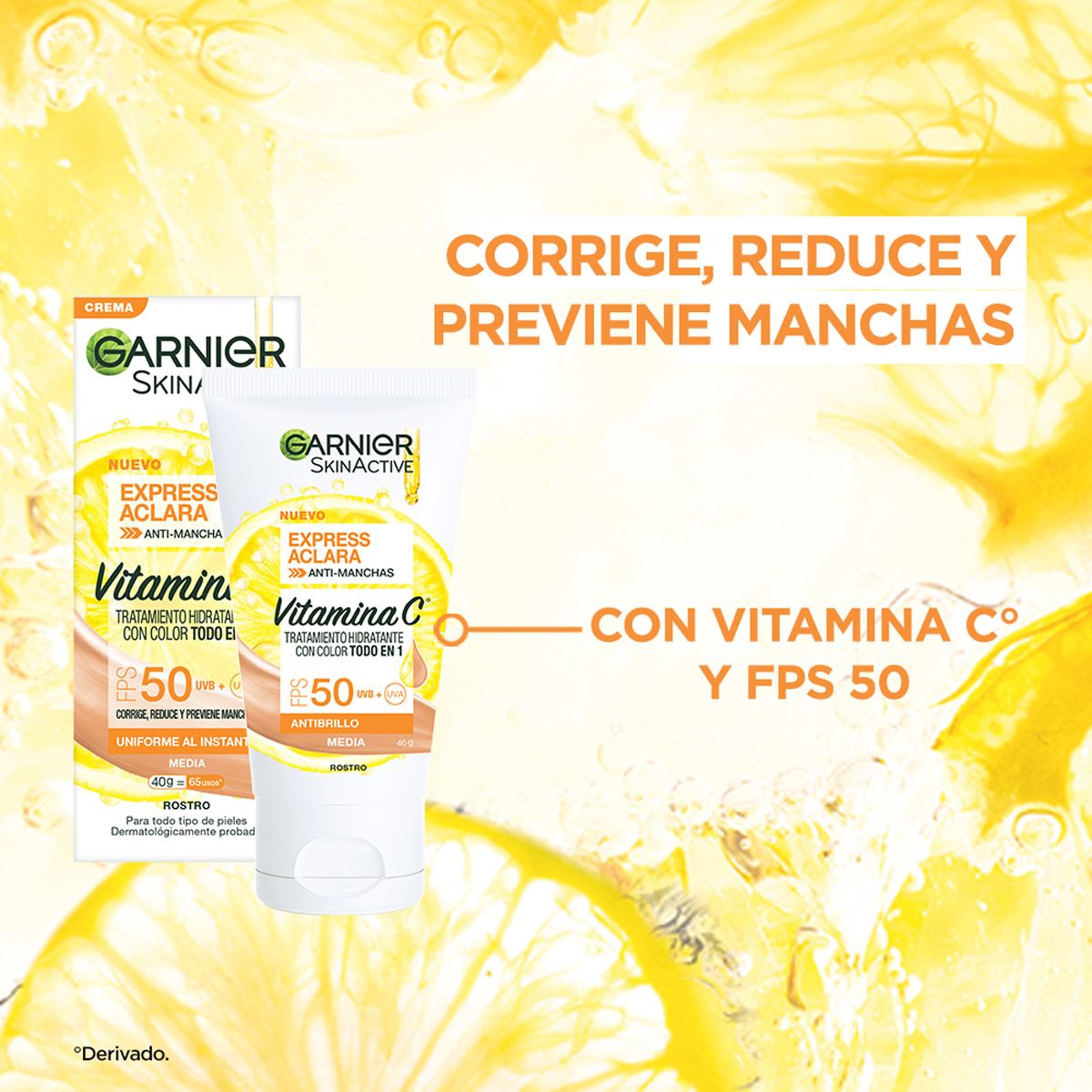 Garnier Express Tratamiento Hidratante Con Color Todo En Uno Tono Medio 40 ml image number 7