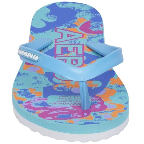 Sandalia Flip Flop con Flores Azul Aeropostale