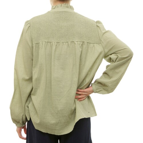Blusa Lisa Manga Larga Cuello Ruffle para Dama Voltaire & Voltaire