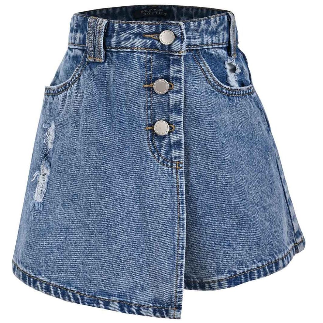 Falda short en jean para online niña