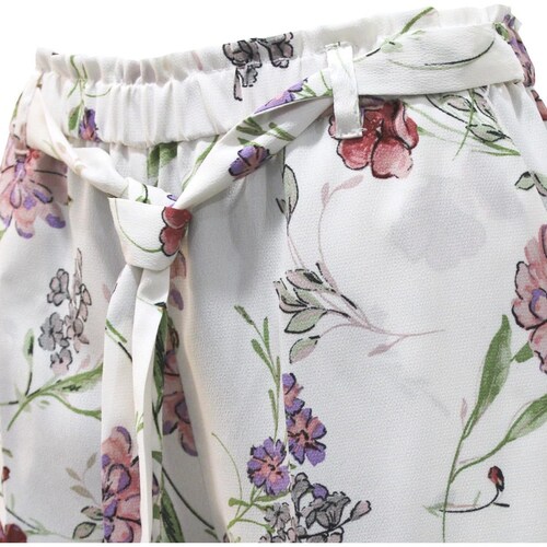 Pantalón Kitana Corte Recto Diseño Estampado de Flores para Mujer