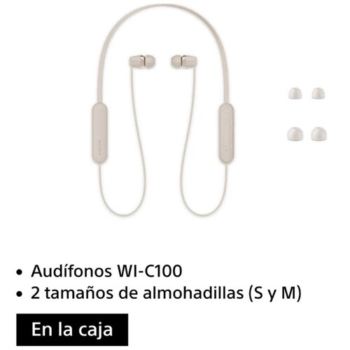 Audífonos Inalámbricos Sony Wi-C100 Beige