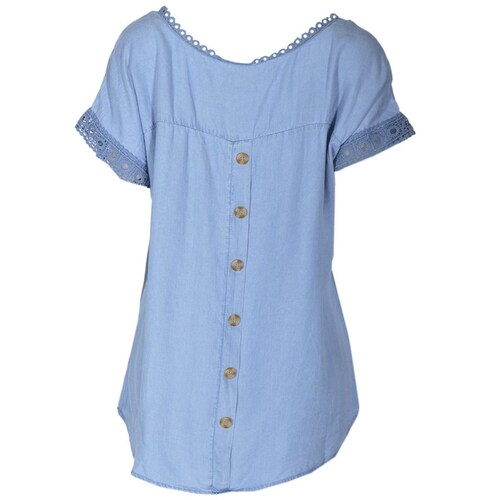 Blusa para Mujer, con Encaje a Tono Philosophy Jr