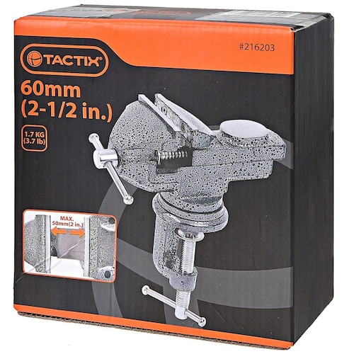 Tornillo de Banco Tactix Base Giratoria 60Mm (2-1/2In)