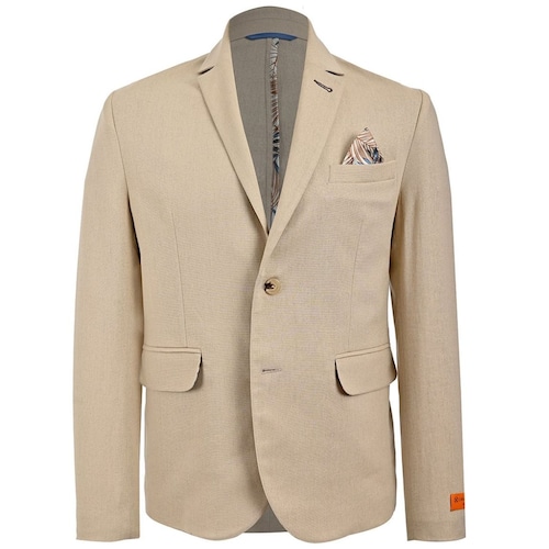 Saco para Hombre Liso de Lino con Bolsas Tipo Cartera Carlo Corinto