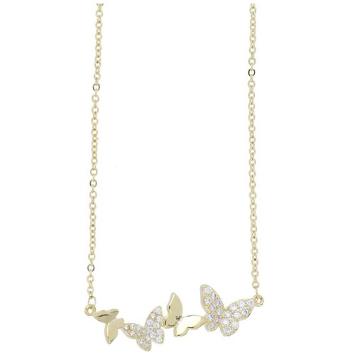 Gargantilla  Mariposas Circonita Blanca con Acabado Chapado Oro  Korei