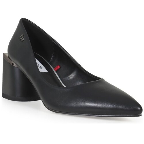 Zapatilla con Tacón Volado Negra Cloe