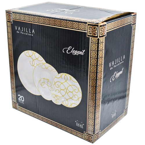 Vajilla de Porcelana 20 Piezas Luxury