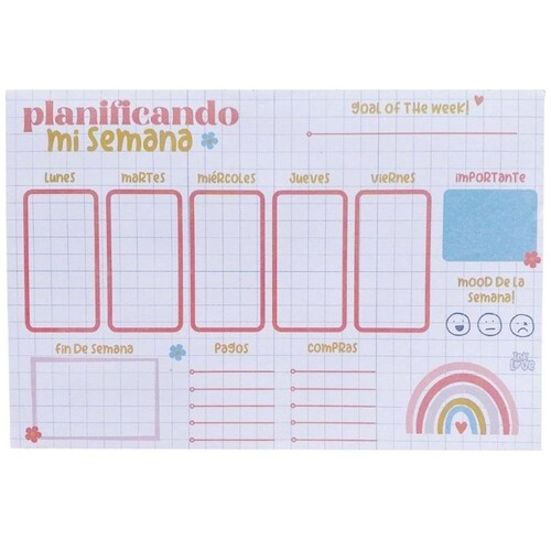 Planificador Semanal Arcoíris 50 Hojas