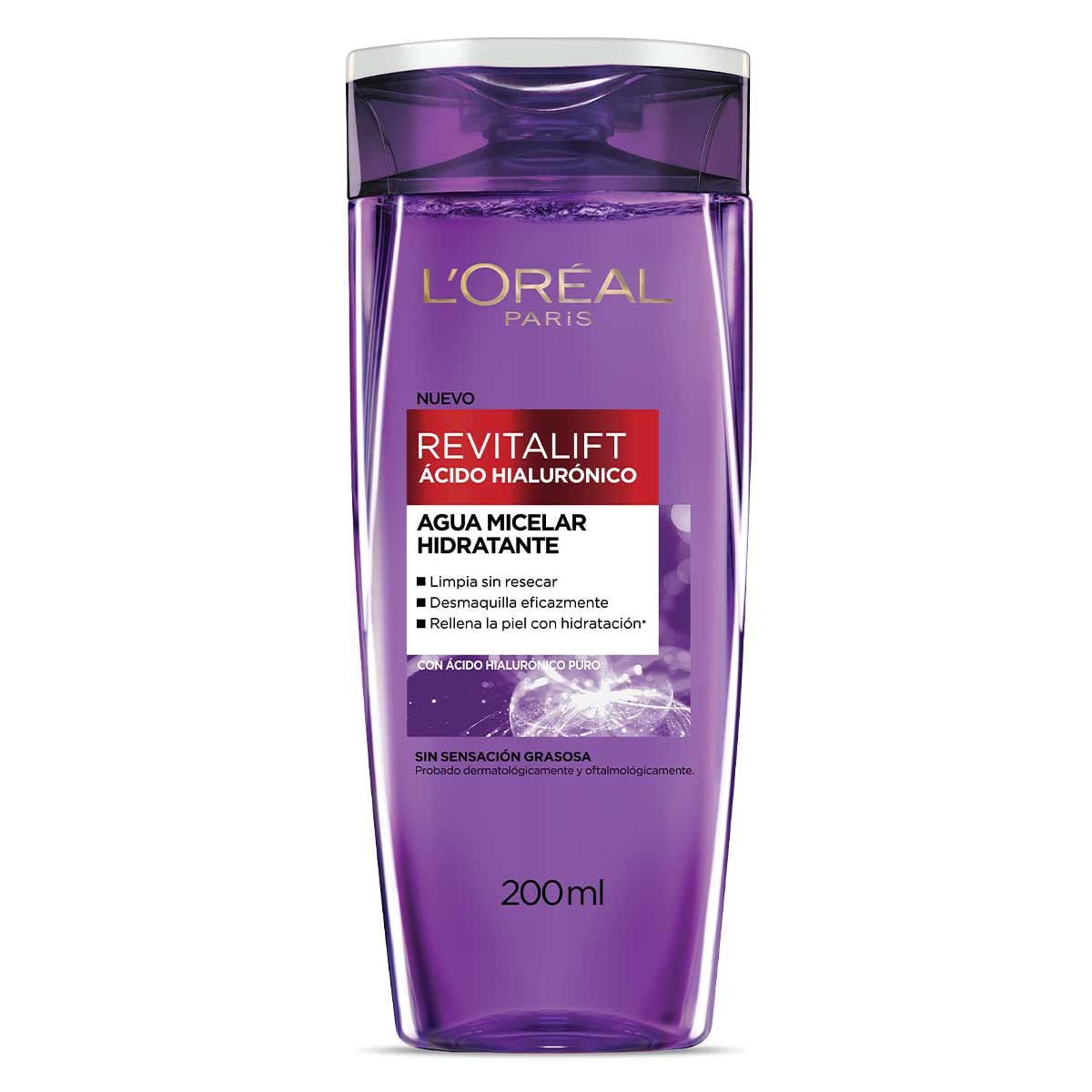 L’Oréal Paris Agua Micelar Con Acido Hialuronico 200 ml image number 0