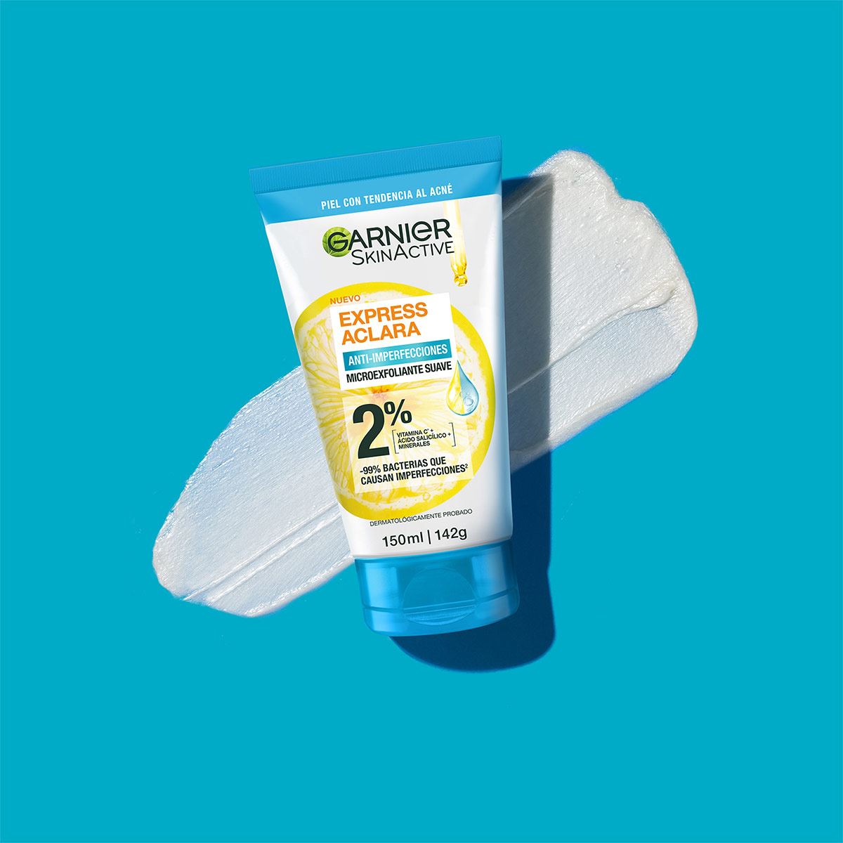 Garnier Express Exfoliante Facial Aclara Anti Acné de 150 ml image number 2