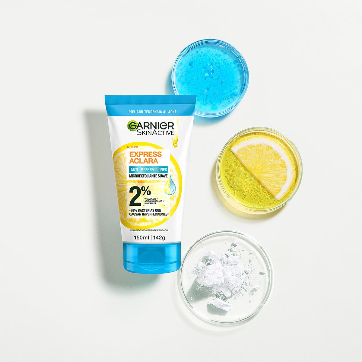 Garnier Express Exfoliante Facial Aclara Anti Acné de 150 ml image number 3
