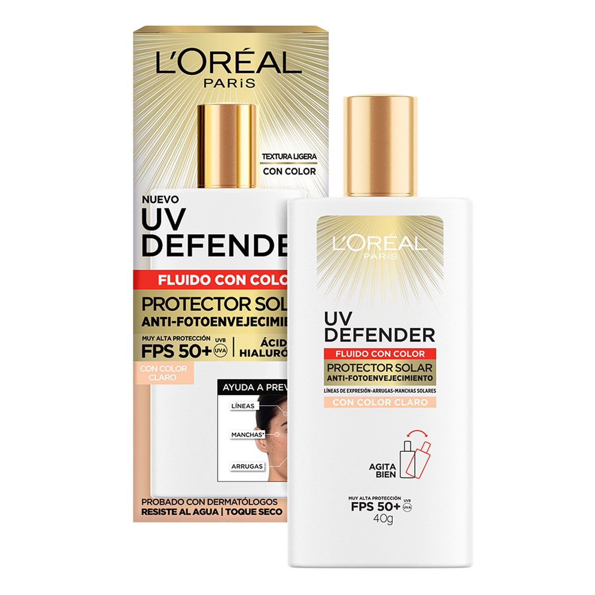 L'Oréal Paris Protector Solar Diario Uv Defender Fluido Invisible Tono Claro Fps 50+ Skin image number 10