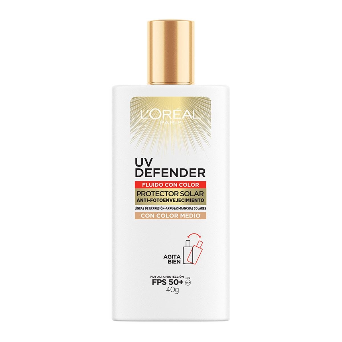 L'Oréal Paris Protector Solar Diario Uv Defender Fluido Invisible Tono Claro Fps 50+ Skin image number 0