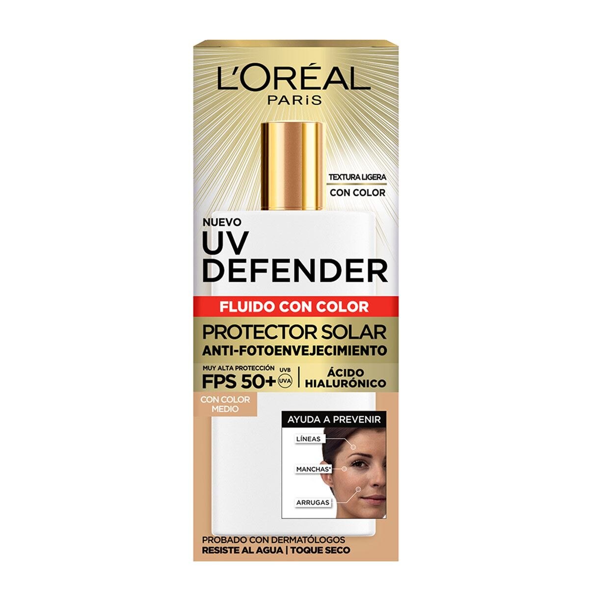 L'Oréal Paris Protector Solar Diario Uv Defender Fluido Invisible Tono Claro Fps 50+ Skin image number 1