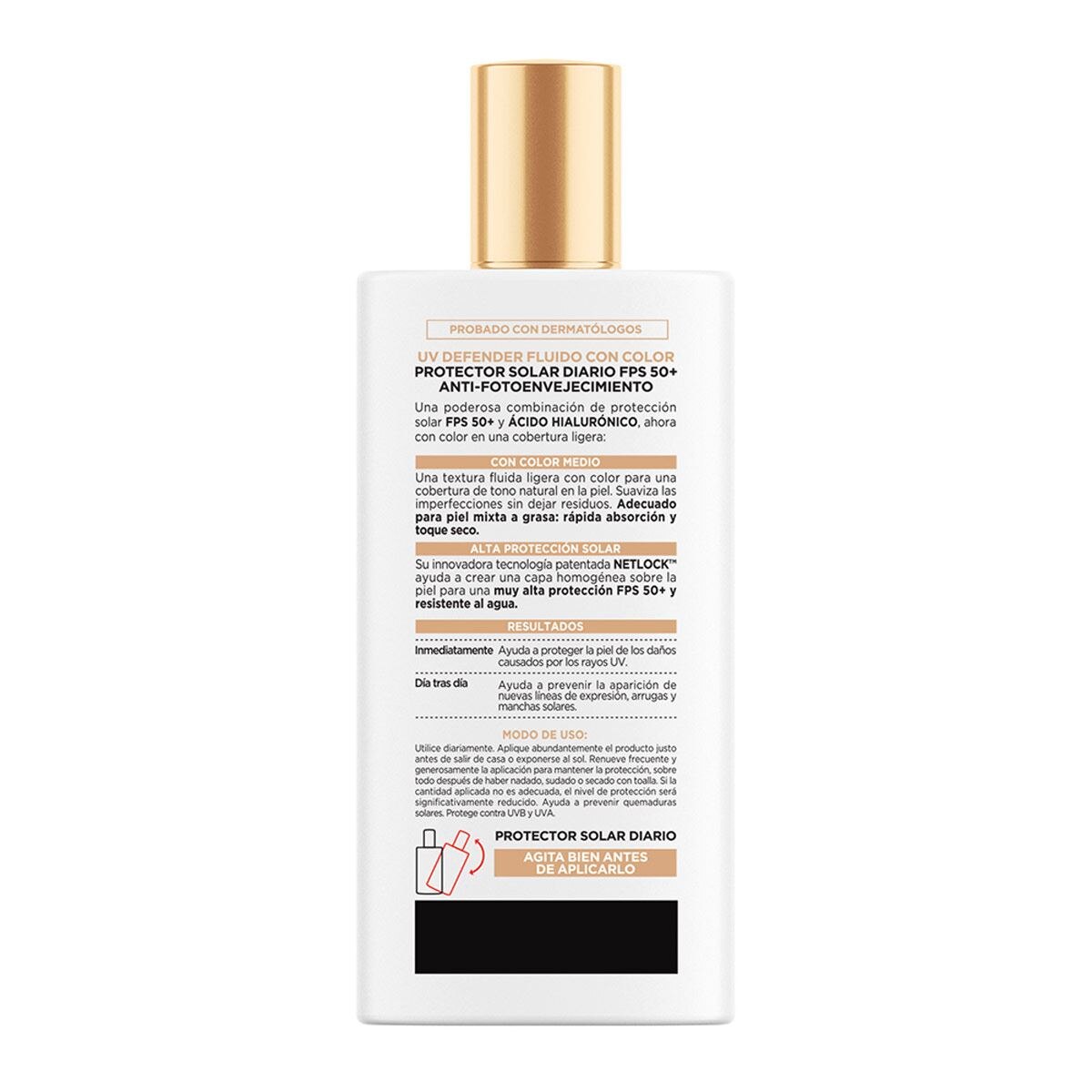 L'Oréal Paris Protector Solar Diario Uv Defender Fluido Invisible Tono Claro Fps 50+ Skin image number 2