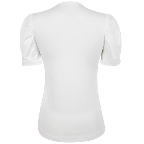 Playera Elle Manga Abullonada Diseño con Estampado