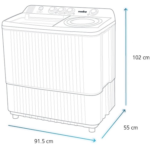 Lavadora Mabe Dos Tinas 18Kg Lmdx8124Pbab0 Blanca