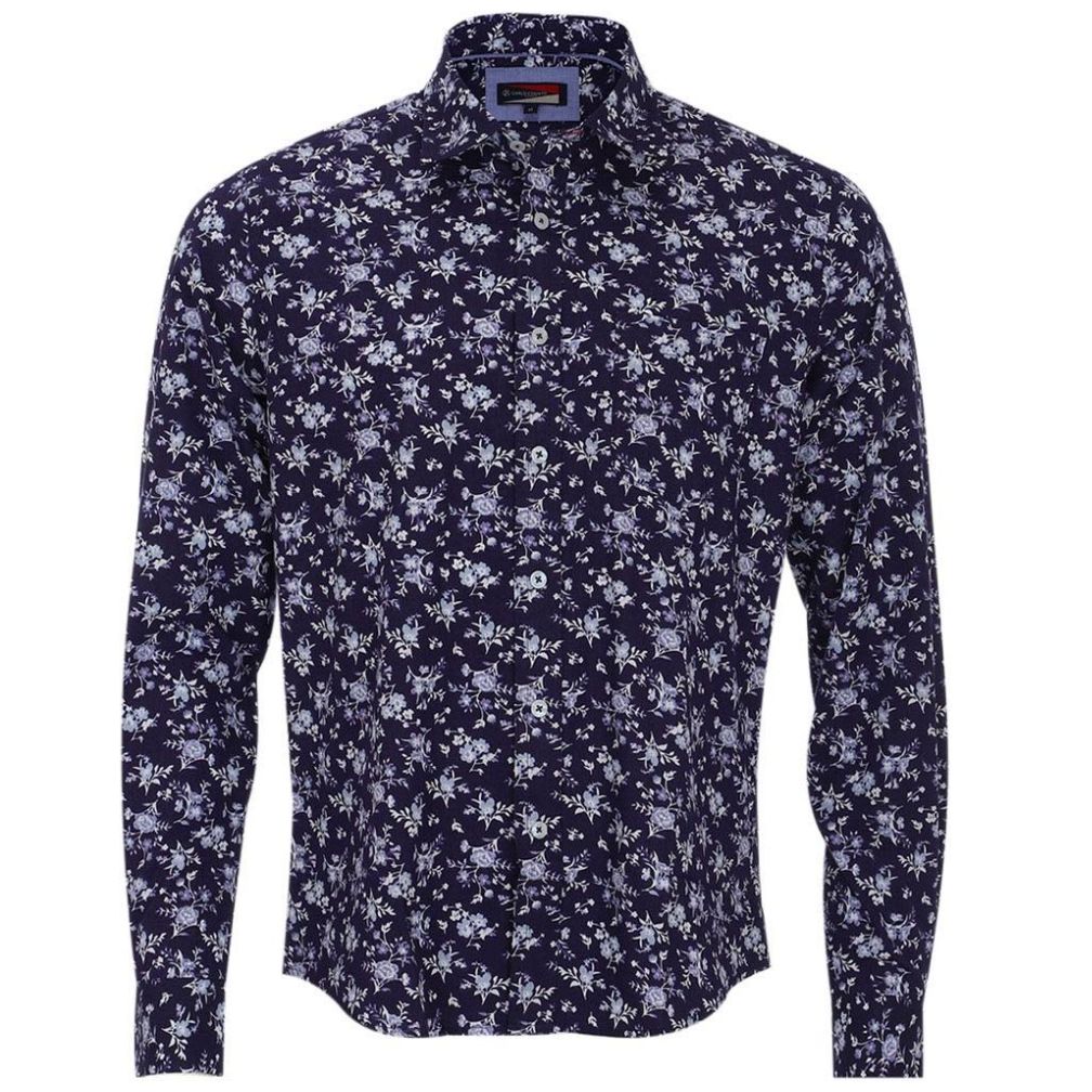 Camisa flores hombre online manga larga