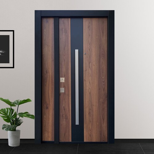 Puerta de Segurdad Xe Rio con Fijo 120*213 Apertura Derecha Acero+ Madera Xe Seguridad