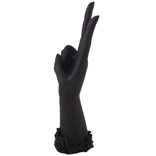 Home Nature Figura Decorativa Mano Peace Color Negro 20*7.5*6.5 Cm