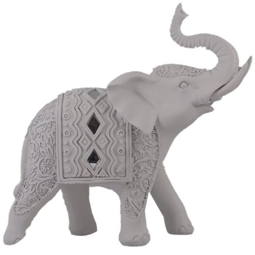 Home Nature Figura Decorativa Elefante Tibetano Grande Color Blanco 20.5*24.11 Cm