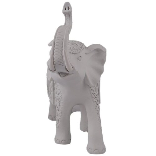 Home Nature Figura Decorativa Elefante Tibetano Grande Color Blanco 20.5*24.11 Cm