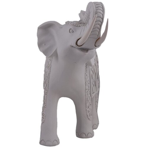 Home Nature Figura Decorativa Elefante Tibetano Mediano Color Blanco 20*21*8 Cm