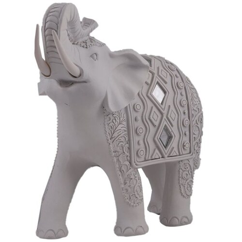 Home Nature Figura Decorativa Elefante Tibetano Mediano Color Blanco 20*21*8 Cm