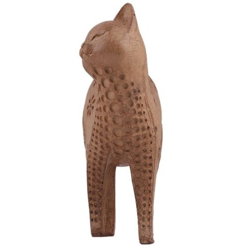 Home Nature Figura Decorativa Gato Feliz Color Café 17*3.5*6 Cm