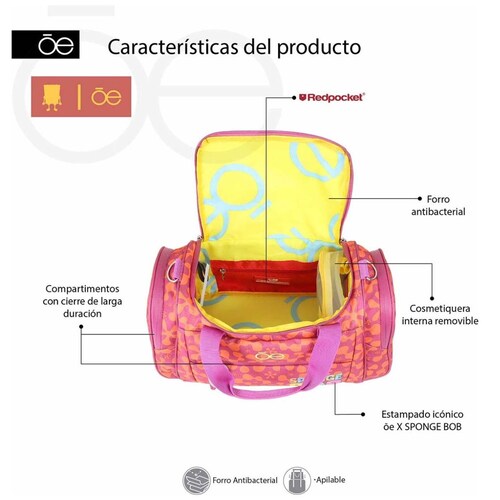 Duffle Bag Bob Esponja Magenta Cloe