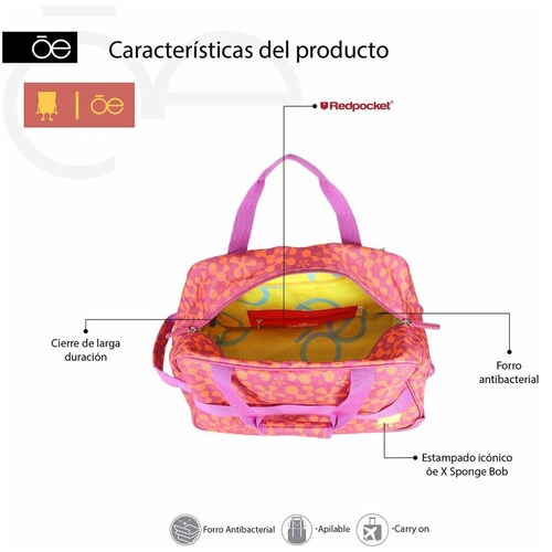 Duffle Rodante Bob Esponja  Magenta Cloe