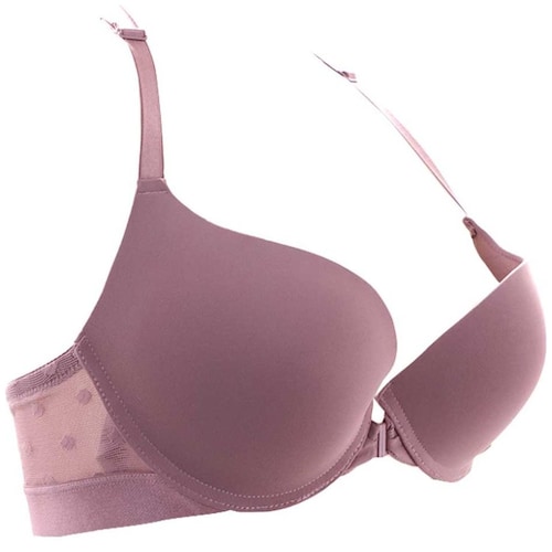 Brasier Copa Preformada Aplicación de Encaje Espalda Broche F Couture